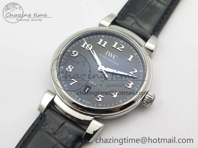 MoistureWicking Da Vinci IW356601 SS MKF 1:1 Best Edition Black Dial On Black Leather Strap A 7231
