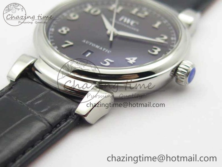 MoistureWicking Da Vinci IW356601 SS MKF 1:1 Best Edition Black Dial On Black Leather Strap A 7231