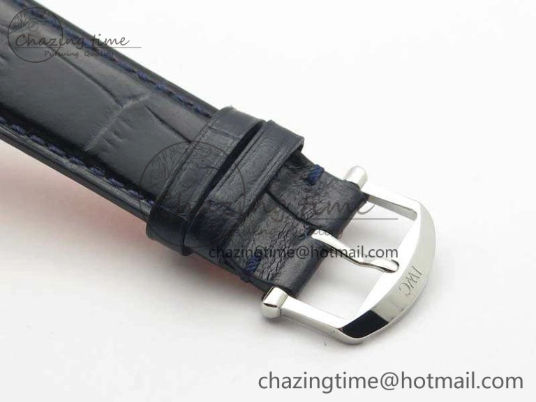 Affordable Da Vinci IW356601 SS MKF 1:1 Best Edition Blue Dial On Black Leather Strap A 7233