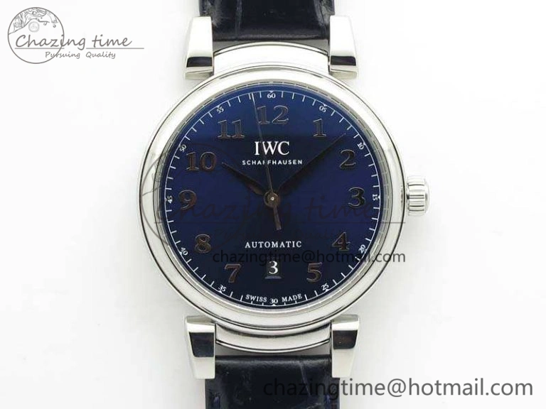 Affordable Da Vinci IW356601 SS MKF 1:1 Best Edition Blue Dial On Black Leather Strap A 7233