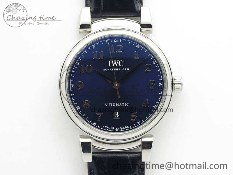 Affordable Da Vinci IW356601 SS MKF 1:1 Best Edition Blue Dial On Black Leather Strap A 7233