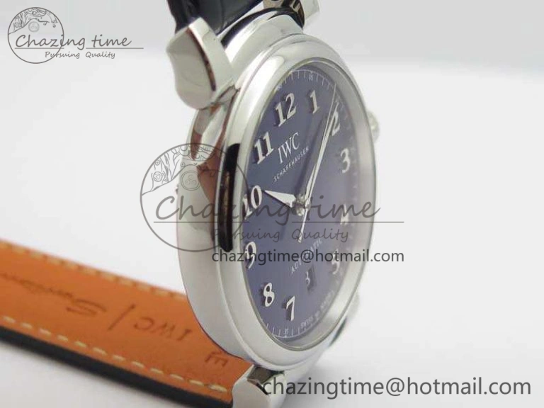 Affordable Da Vinci IW356601 SS MKF 1:1 Best Edition Blue Dial On Black Leather Strap A 7233