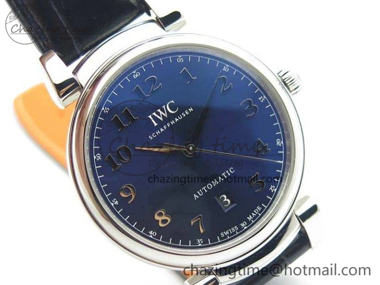 Affordable Da Vinci IW356601 SS MKF 1:1 Best Edition Blue Dial On Black Leather Strap A 7233