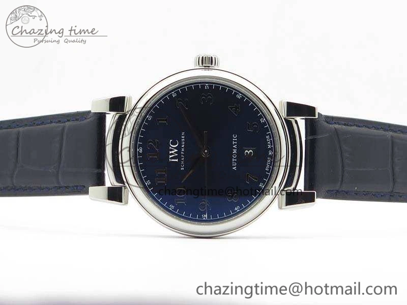 Affordable Da Vinci IW356601 SS MKF 1:1 Best Edition Blue Dial On Black Leather Strap A 7233