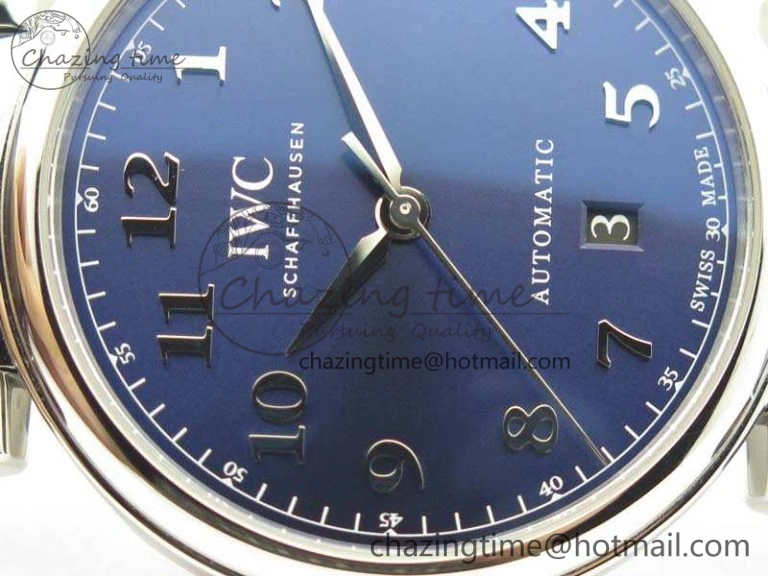 Affordable Da Vinci IW356601 SS MKF 1:1 Best Edition Blue Dial On Black Leather Strap A 7233