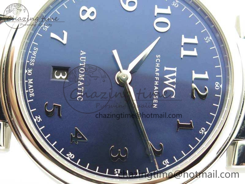 Affordable Da Vinci IW356601 SS MKF 1:1 Best Edition Blue Dial On Black Leather Strap A 7233