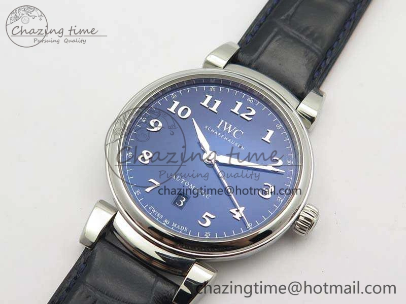 Affordable Da Vinci IW356601 SS MKF 1:1 Best Edition Blue Dial On Black Leather Strap A 7233