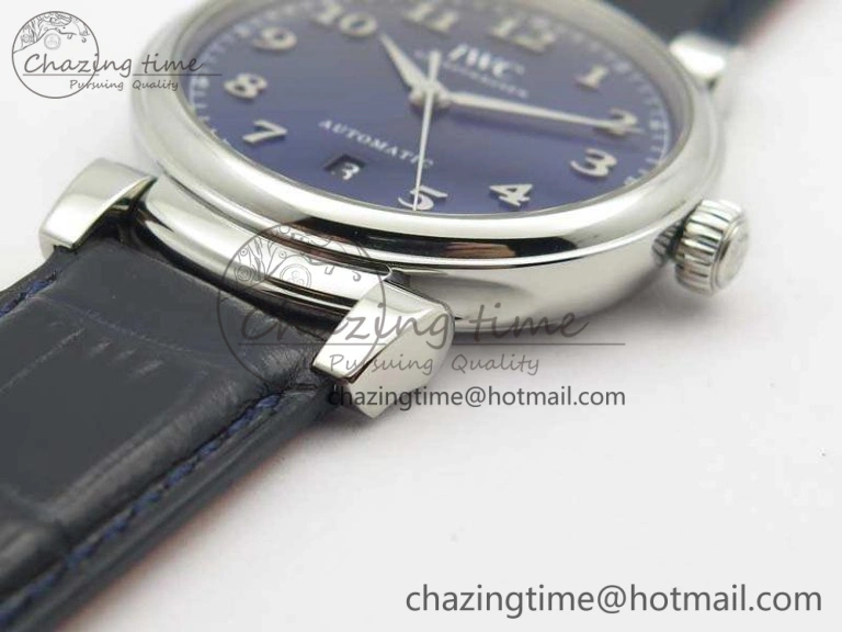 Affordable Da Vinci IW356601 SS MKF 1:1 Best Edition Blue Dial On Black Leather Strap A 7233