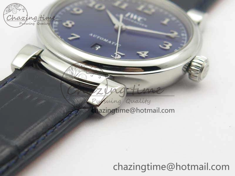 Affordable Da Vinci IW356601 SS MKF 1:1 Best Edition Blue Dial On Black Leather Strap A 7233