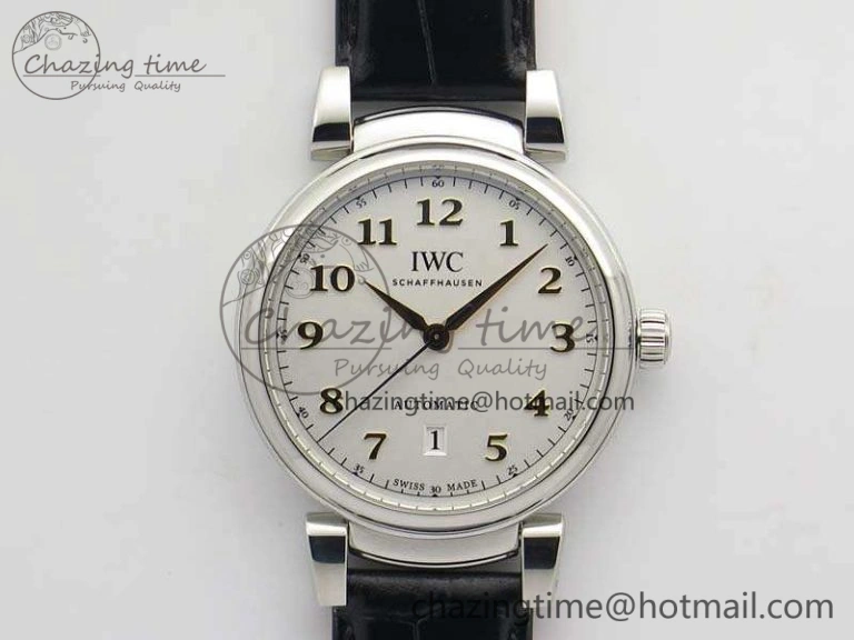 UrbanStyle Da Vinci IW356601 SS MKF 1:1 Best Edition White Dial On Black Leather Strap A 7232