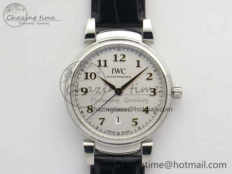 UrbanStyle Da Vinci IW356601 SS MKF 1:1 Best Edition White Dial On Black Leather Strap A 7232