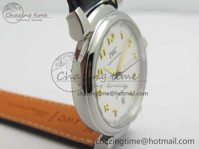 UrbanStyle Da Vinci IW356601 SS MKF 1:1 Best Edition White Dial On Black Leather Strap A 7232