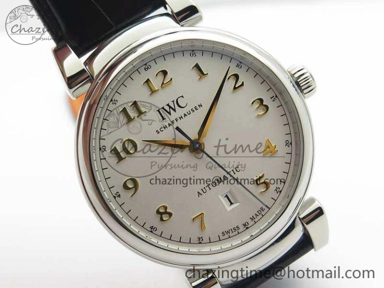 UrbanStyle Da Vinci IW356601 SS MKF 1:1 Best Edition White Dial On Black Leather Strap A 7232