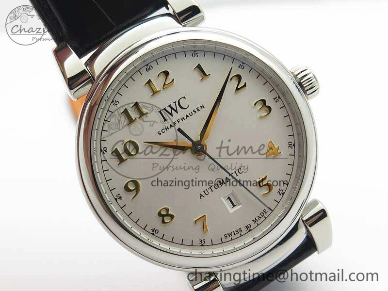 UrbanStyle Da Vinci IW356601 SS MKF 1:1 Best Edition White Dial On Black Leather Strap A 7232