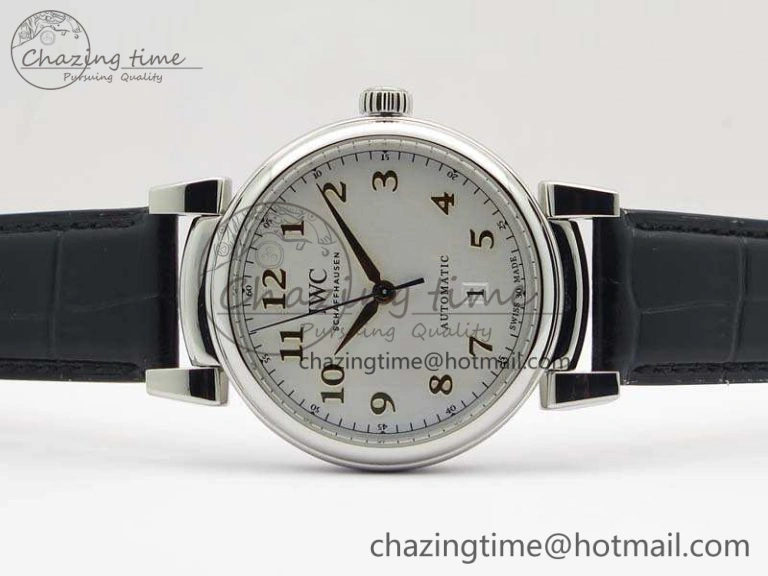 UrbanStyle Da Vinci IW356601 SS MKF 1:1 Best Edition White Dial On Black Leather Strap A 7232