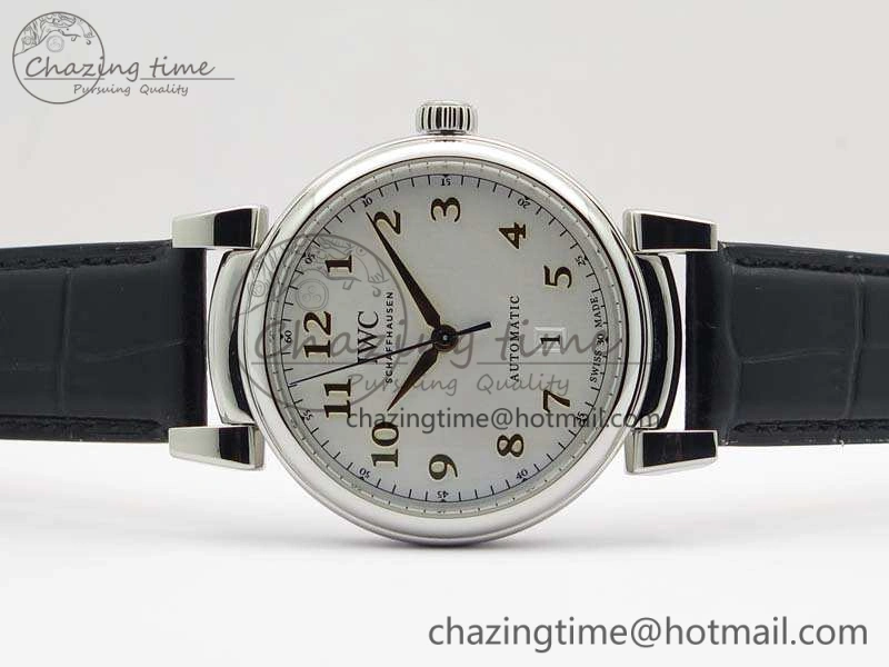 UrbanStyle Da Vinci IW356601 SS MKF 1:1 Best Edition White Dial On Black Leather Strap A 7232