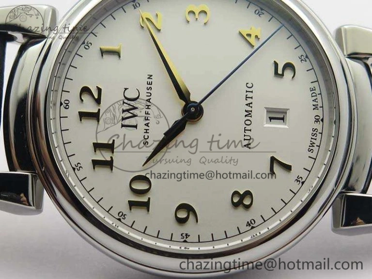 UrbanStyle Da Vinci IW356601 SS MKF 1:1 Best Edition White Dial On Black Leather Strap A 7232