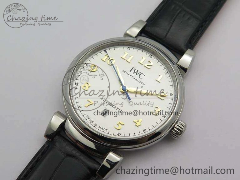 UrbanStyle Da Vinci IW356601 SS MKF 1:1 Best Edition White Dial On Black Leather Strap A 7232