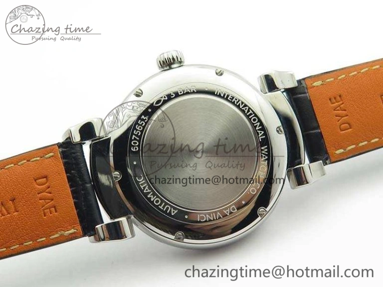 UrbanStyle Da Vinci IW356601 SS MKF 1:1 Best Edition White Dial On Black Leather Strap A 7232