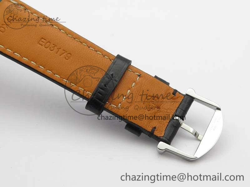 Compact Da Vinci IW356601 SS TW 1:1 Best Edition Blue Dial On Black Leather Strap A 7239