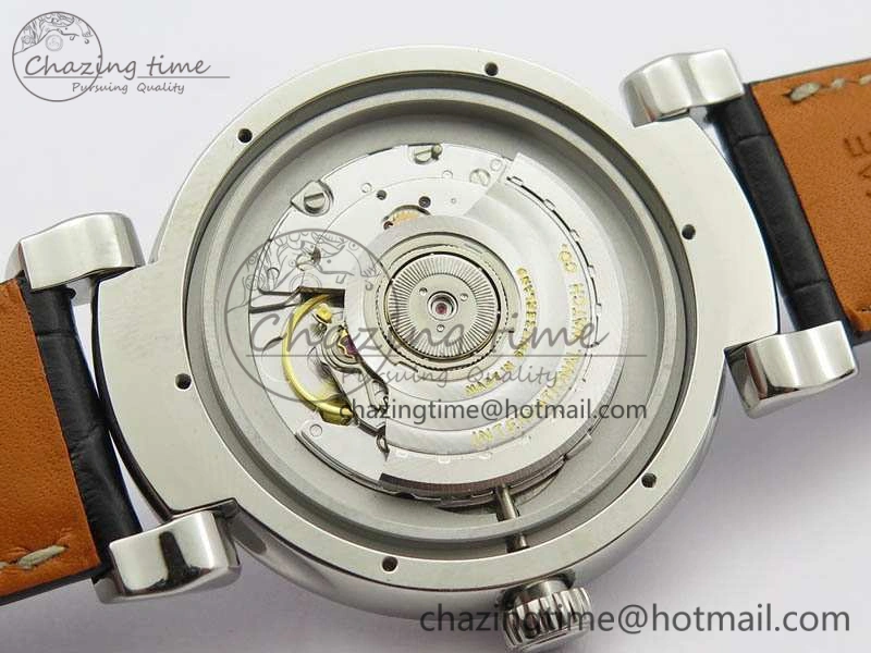 Compact Da Vinci IW356601 SS TW 1:1 Best Edition Blue Dial On Black Leather Strap A 7239