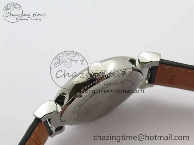Compact Da Vinci IW356601 SS TW 1:1 Best Edition Blue Dial On Black Leather Strap A 7239