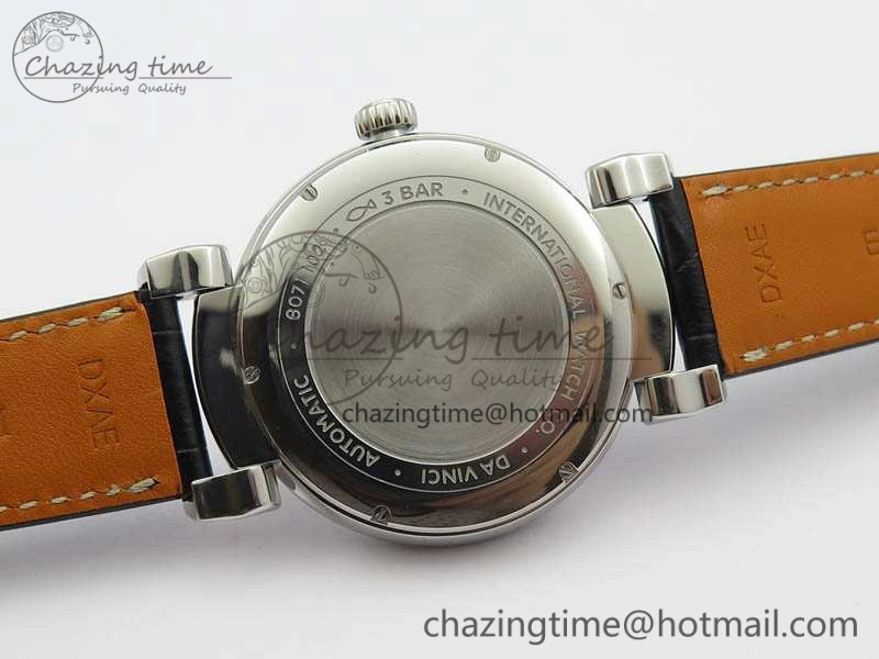 Compact Da Vinci IW356601 SS TW 1:1 Best Edition Blue Dial On Black Leather Strap A 7239