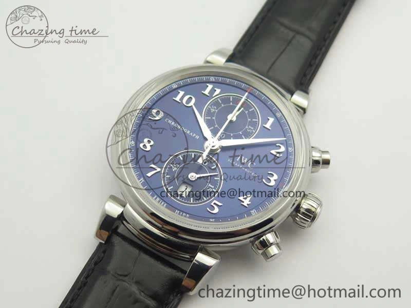 GoodFit Da Vinci IW393402 SS ZF 1:1 Best Edition Blue Dial On Black Leather Strap A 7211