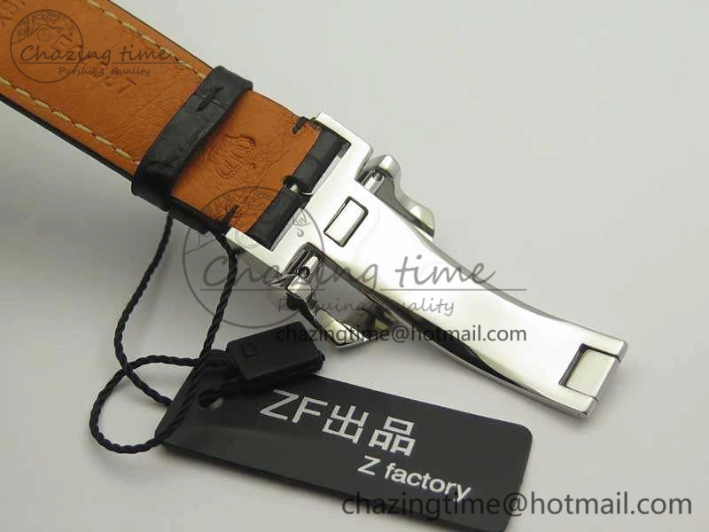 GoodFit Da Vinci IW393402 SS ZF 1:1 Best Edition Blue Dial On Black Leather Strap A 7211