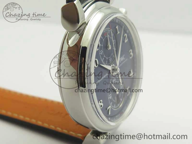 GoodFit Da Vinci IW393402 SS ZF 1:1 Best Edition Blue Dial On Black Leather Strap A 7211