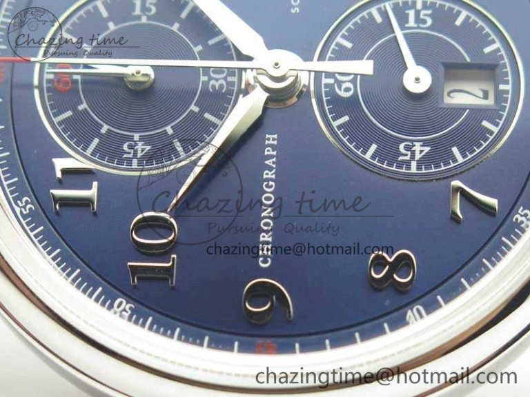 GoodFit Da Vinci IW393402 SS ZF 1:1 Best Edition Blue Dial On Black Leather Strap A 7211