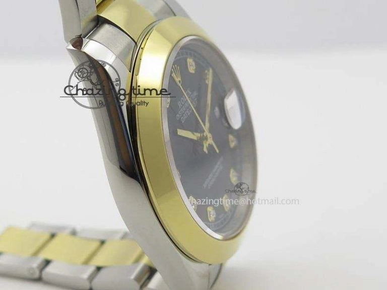 WellDesigned DateJust 116203 BP-Maker Best Edition SS YG Black Dial Diamond On Oyster Bracelet 36MM A 3978