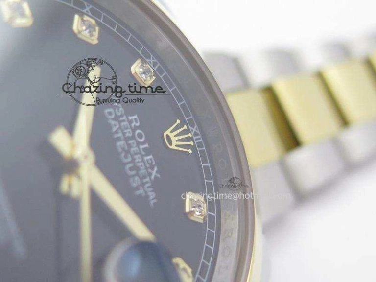WellDesigned DateJust 116203 BP-Maker Best Edition SS YG Black Dial Diamond On Oyster Bracelet 36MM A 3978
