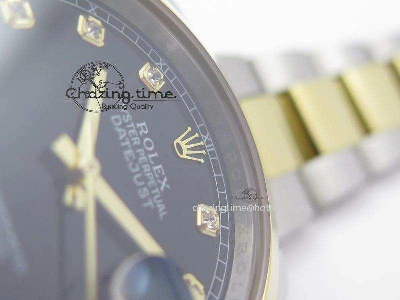 WellDesigned DateJust 116203 BP-Maker Best Edition SS YG Black Dial Diamond On Oyster Bracelet 36MM A 3978