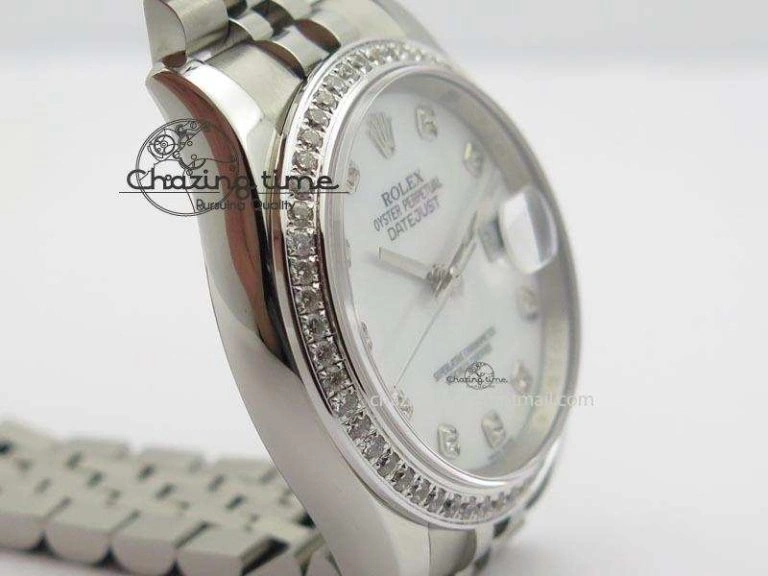 DateJust 116234 BP Best Edition SS White MOP Dial Diamond Markers On SS Bracelet A2824 V SunProtective 3943