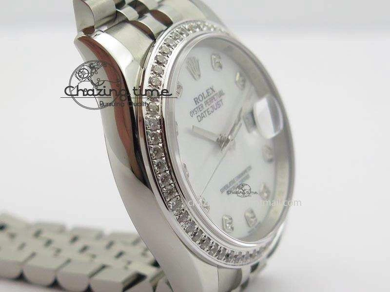 DateJust 116234 BP Best Edition SS White MOP Dial Diamond Markers On SS Bracelet A2824 V SunProtective 3943
