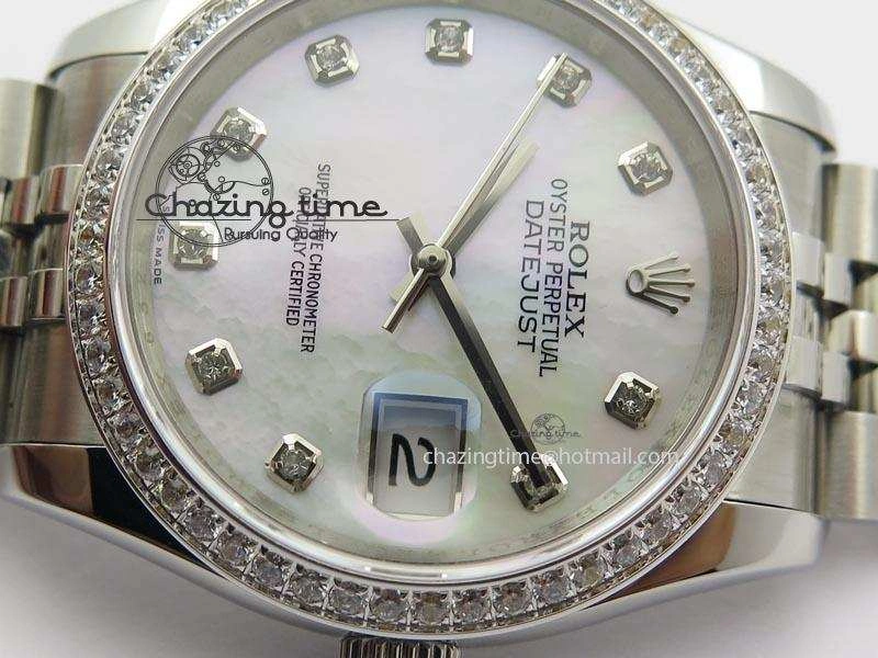 DateJust 116234 BP Best Edition SS White MOP Dial Diamond Markers On SS Bracelet A2824 V SunProtective 3943