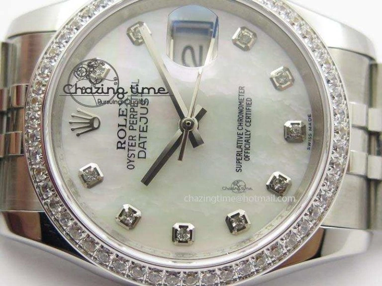 DateJust 116234 BP Best Edition SS White MOP Dial Diamond Markers On SS Bracelet A2824 V SunProtective 3943