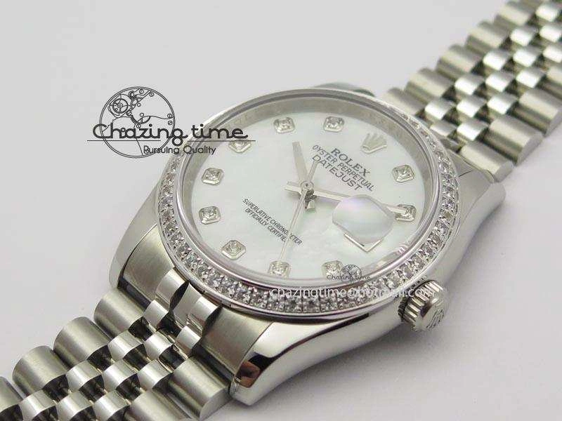 DateJust 116234 BP Best Edition SS White MOP Dial Diamond Markers On SS Bracelet A2824 V SunProtective 3943