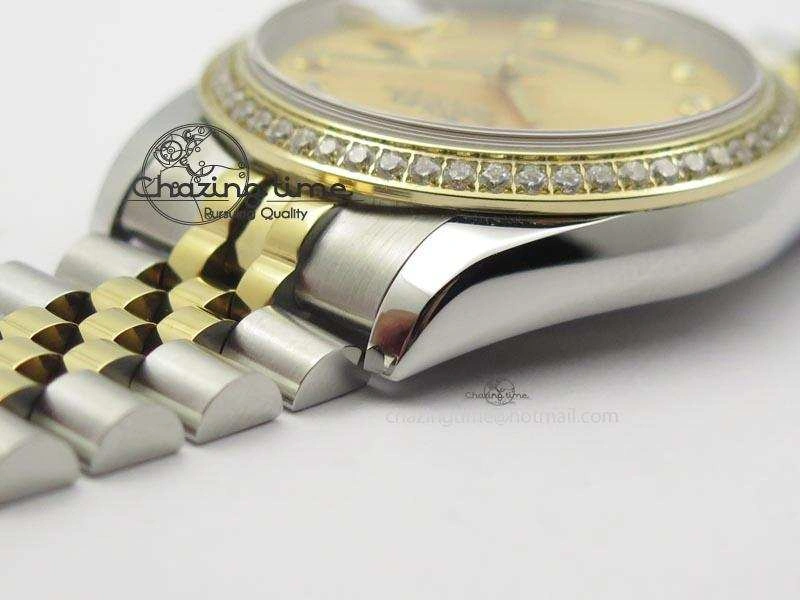 Refined DateJust 116234 BP Best Edition SS YG Gold Dial Diamond Markers On SS Bracelet A2824 V 3940
