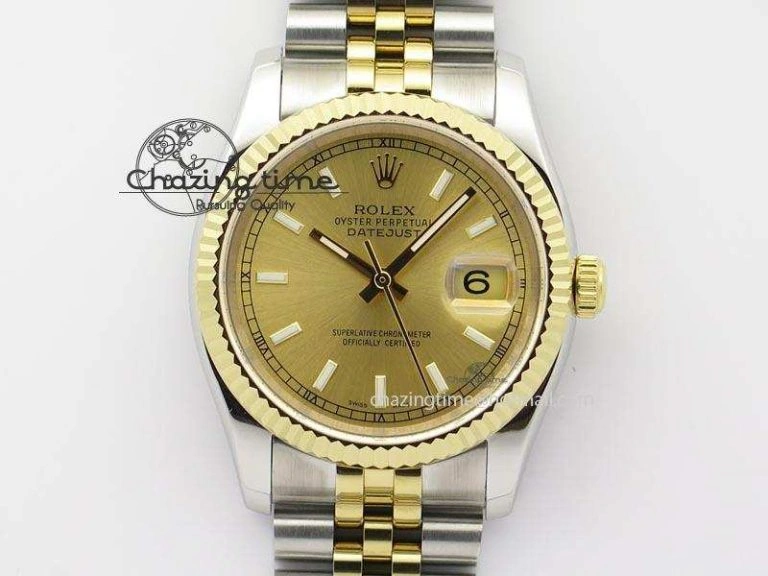 DateJust 116234 BP Best Edition SS YG Gold Dial On SS Bracelet A2824 V ZeroBulk 3942