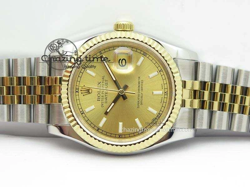 DateJust 116234 BP Best Edition SS YG Gold Dial On SS Bracelet A2824 V ZeroBulk 3942