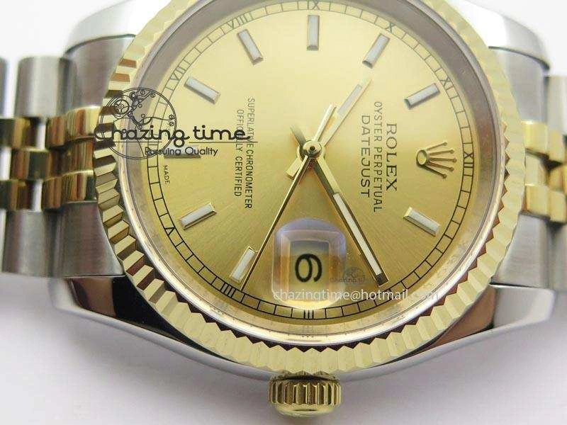 DateJust 116234 BP Best Edition SS YG Gold Dial On SS Bracelet A2824 V ZeroBulk 3942