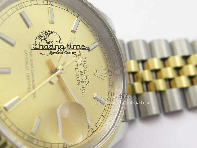 DateJust 116234 BP Best Edition SS YG Gold Dial On SS Bracelet A2824 V ZeroBulk 3942