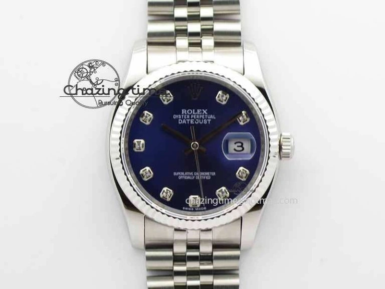 Vibrant DateJust 116234 SS BP Best Edition Blue Dial Diam Markers On SS Bracelet SA 3741