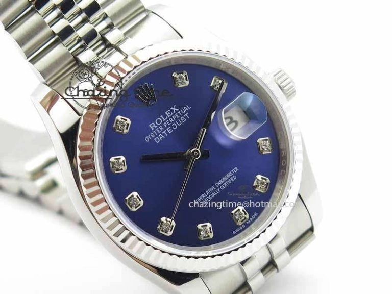 Vibrant DateJust 116234 SS BP Best Edition Blue Dial Diam Markers On SS Bracelet SA 3741