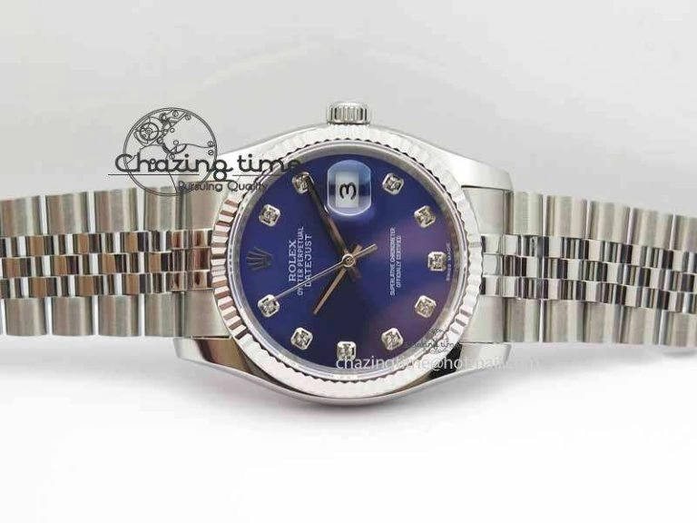 Vibrant DateJust 116234 SS BP Best Edition Blue Dial Diam Markers On SS Bracelet SA 3741