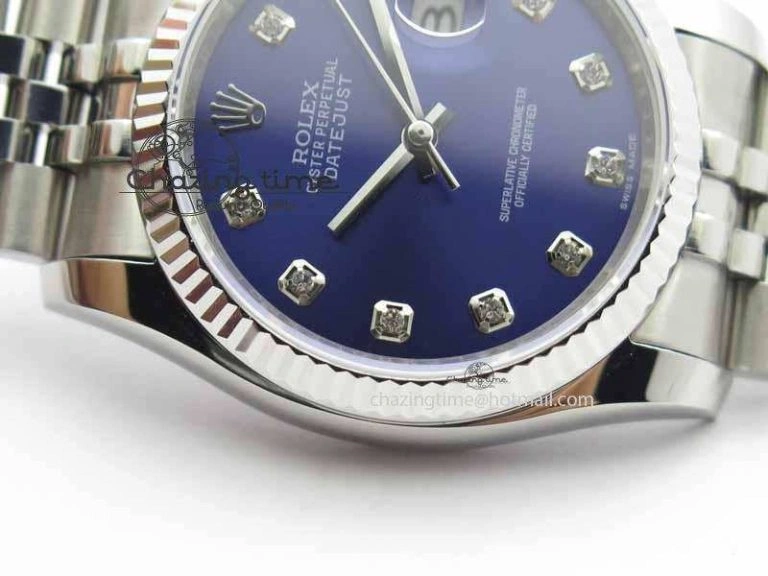Vibrant DateJust 116234 SS BP Best Edition Blue Dial Diam Markers On SS Bracelet SA 3741