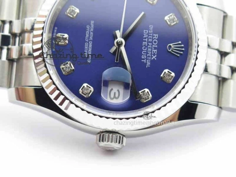 Vibrant DateJust 116234 SS BP Best Edition Blue Dial Diam Markers On SS Bracelet SA 3741