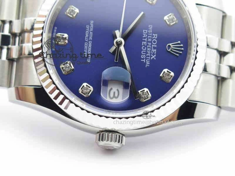 Vibrant DateJust 116234 SS BP Best Edition Blue Dial Diam Markers On SS Bracelet SA 3741